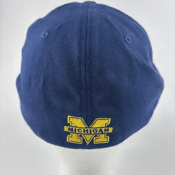 Michigan Wolverines Hat Nike Team Fitted M/L Swoosh Flex Blue - Picture 4 of 11